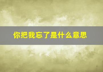 你把我忘了是什么意思