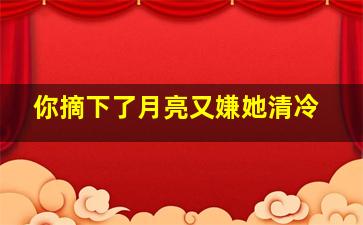 你摘下了月亮又嫌她清冷