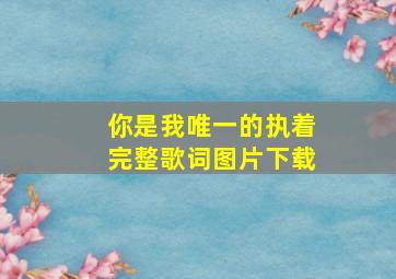 你是我唯一的执着完整歌词图片下载