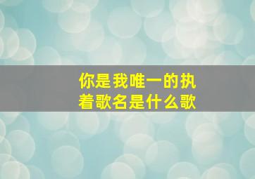 你是我唯一的执着歌名是什么歌