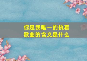 你是我唯一的执着歌曲的含义是什么