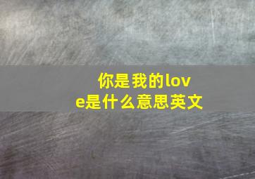 你是我的love是什么意思英文