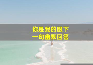 你是我的眼下一句幽默回答