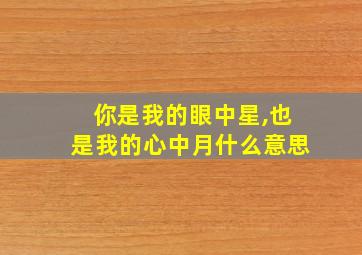 你是我的眼中星,也是我的心中月什么意思