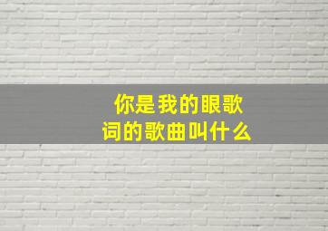 你是我的眼歌词的歌曲叫什么