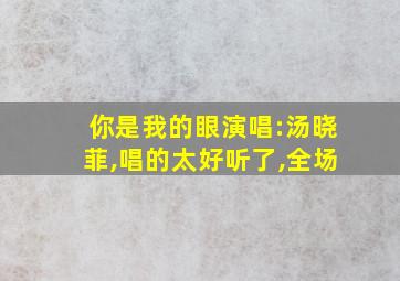 你是我的眼演唱:汤晓菲,唱的太好听了,全场