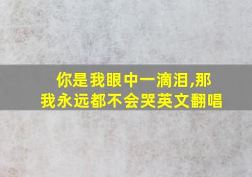 你是我眼中一滴泪,那我永远都不会哭英文翻唱