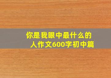 你是我眼中最什么的人作文600字初中篇