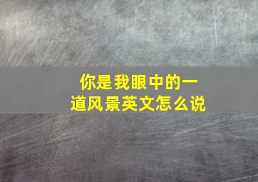 你是我眼中的一道风景英文怎么说