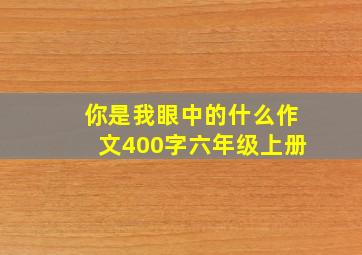 你是我眼中的什么作文400字六年级上册