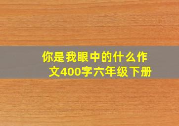 你是我眼中的什么作文400字六年级下册