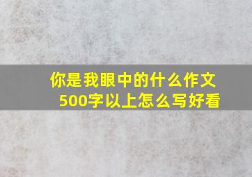 你是我眼中的什么作文500字以上怎么写好看