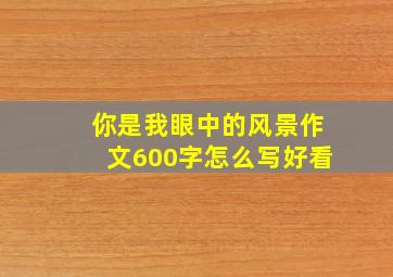 你是我眼中的风景作文600字怎么写好看