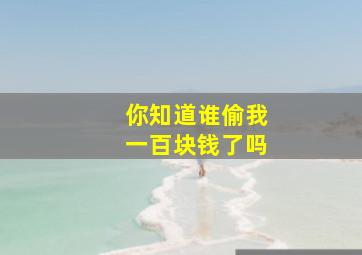 你知道谁偷我一百块钱了吗