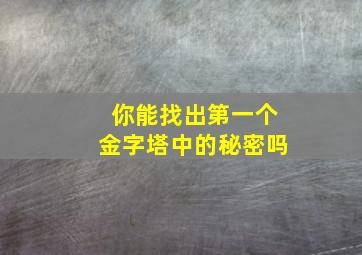 你能找出第一个金字塔中的秘密吗