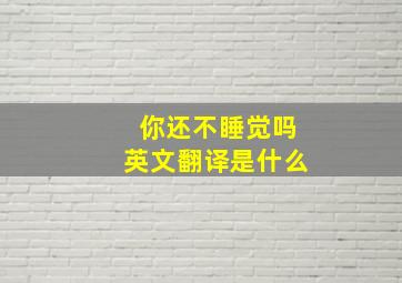 你还不睡觉吗英文翻译是什么