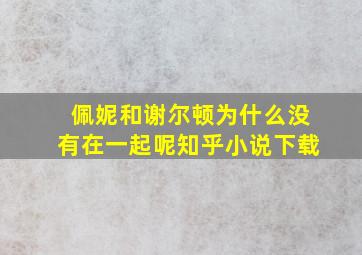 佩妮和谢尔顿为什么没有在一起呢知乎小说下载