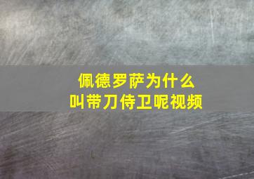 佩德罗萨为什么叫带刀侍卫呢视频