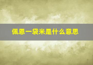 佩恩一袋米是什么意思