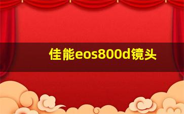 佳能eos800d镜头