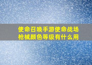 使命召唤手游使命战场枪械颜色等级有什么用