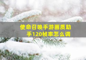 使命召唤手游画质助手120帧率怎么调