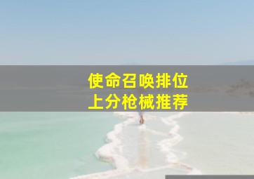 使命召唤排位上分枪械推荐