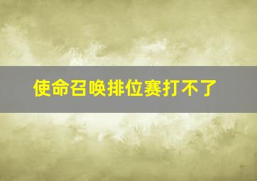 使命召唤排位赛打不了