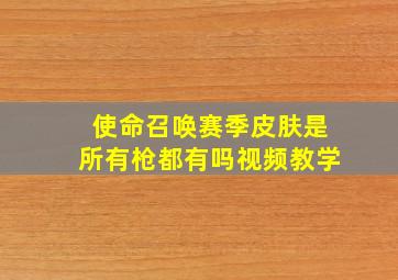 使命召唤赛季皮肤是所有枪都有吗视频教学