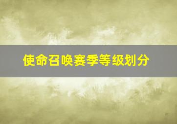 使命召唤赛季等级划分