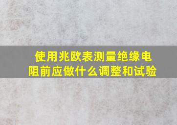 使用兆欧表测量绝缘电阻前应做什么调整和试验