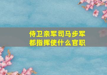 侍卫亲军司马步军都指挥使什么官职