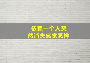 依赖一个人突然消失感觉怎样