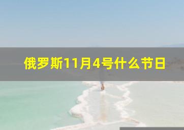 俄罗斯11月4号什么节日