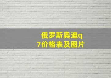 俄罗斯奥迪q7价格表及图片