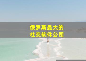 俄罗斯最大的社交软件公司