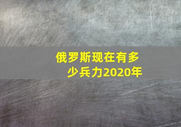 俄罗斯现在有多少兵力2020年