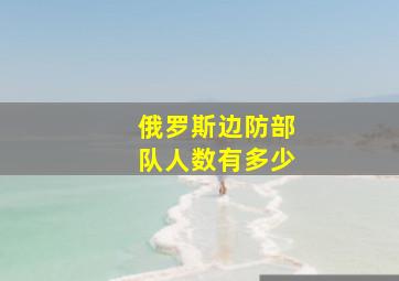 俄罗斯边防部队人数有多少