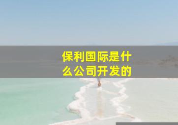 保利国际是什么公司开发的