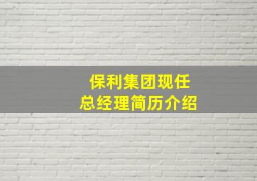 保利集团现任总经理简历介绍