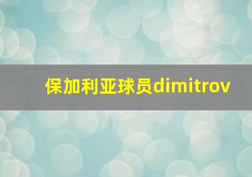 保加利亚球员dimitrov