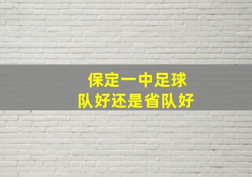 保定一中足球队好还是省队好