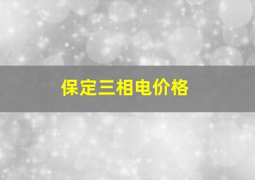 保定三相电价格