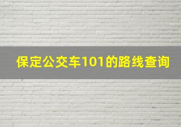 保定公交车101的路线查询