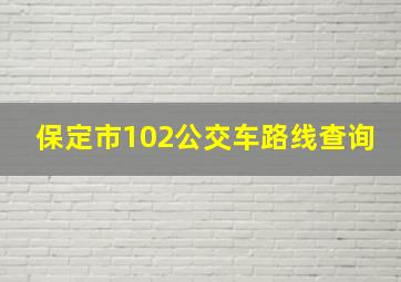 保定市102公交车路线查询