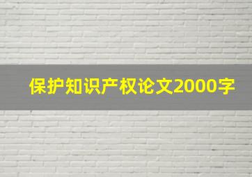 保护知识产权论文2000字