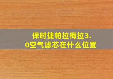 保时捷帕拉梅拉3.0空气滤芯在什么位置