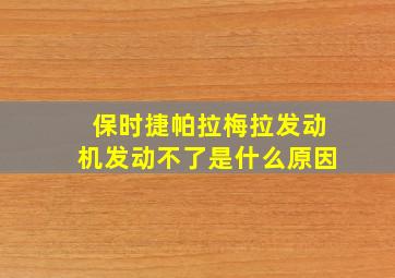 保时捷帕拉梅拉发动机发动不了是什么原因