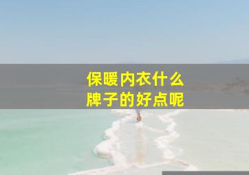 保暖内衣什么牌子的好点呢