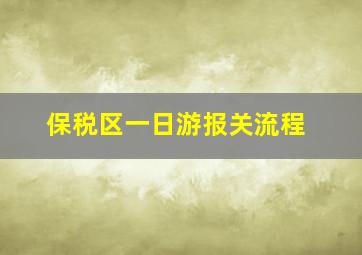 保税区一日游报关流程